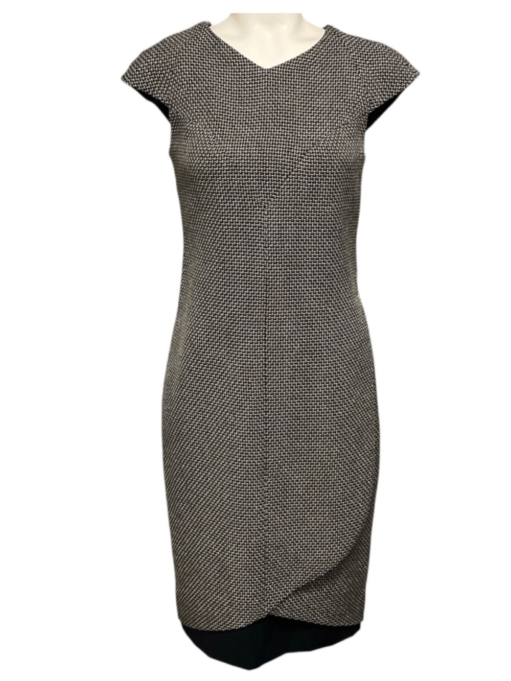 CHANEL BLACK / GOLD METALLIC WOVEN METAL MESH COCKTAIL DRESS